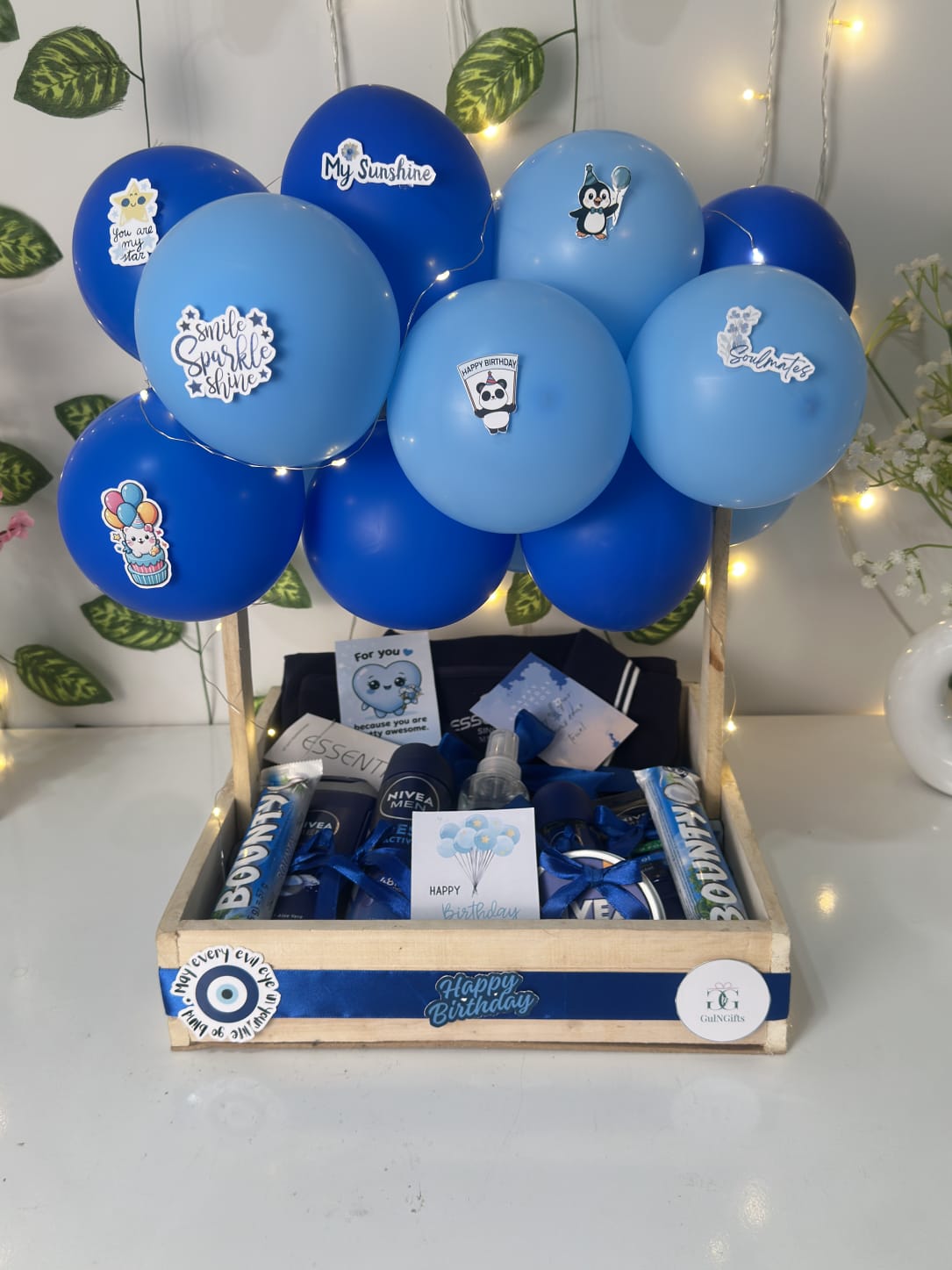Blue Balloons Nivea & Essentia Gift Basket for Him