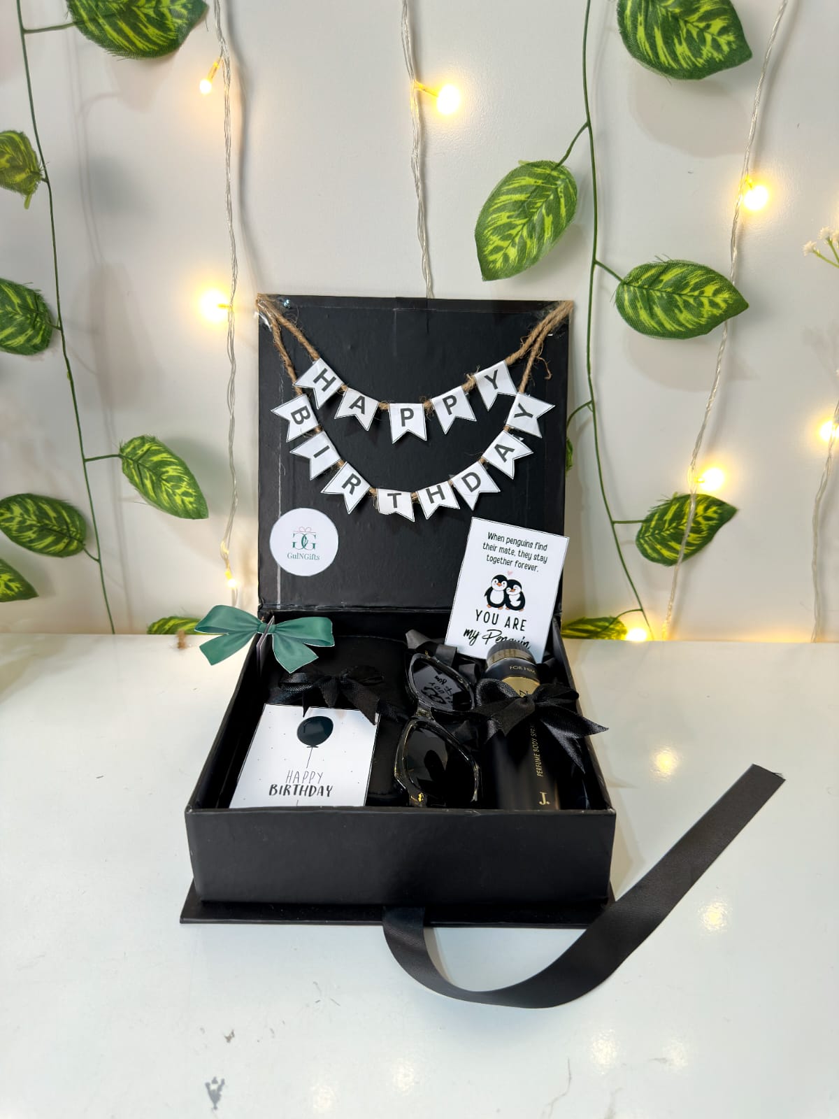 Black Mini Wallet & Spray Box for Him